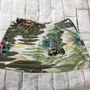 Sirens Swim Bottom Skirt Sz S Green Tropical